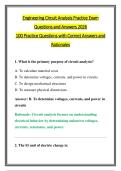 Engineering Circuit Analysis Practice Exam &NewLine;Questions and Answers 2026 &NewLine;100 Practice Questions with Correct Answers and &NewLine;Rationales 