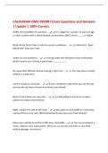 CALIFORNIA DMV PERMIT Exam Questions and Answers&NewLine;&vert; Update &vert; 100&percnt; Correct&period;&NewLine;0&period;08&percnt;&comma; 8 hundredths of a percent&period; - It is illegal for a person 21 years of age&NewLine;or older to drive with a blood alcohol concentration &lpar;BAC&rpar; that is &lowbar;&lowbar;&lowbar;&lowbar; or higher&period;&NewLine;Never driver fa