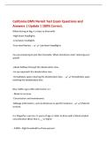 California DMV Permit Test Exam Questions and&NewLine;Answers &vert; Update &vert; 100&percnt; Correct&period;&NewLine;When driving in fog&comma; it is best to drive with&NewLine;-High beam headlights&NewLine;-Low beam headlights&NewLine;-Four-way flashers - Low beam headlights&NewLine;You are preparing to exit the interstate