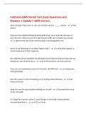 California DMV Permit Test Exam Questions and&NewLine;Answers &vert; Update &vert; 100&percnt; Correct&period;&NewLine;when driving in fog&comma; snow&comma; or rain&comma; you should use your &lowbar;&lowbar;&lowbar;&lowbar;&lowbar;&lowbar; beams - low&NewLine;beams&NewLine;there are five vehicles following closely behind you on a road with one lane in&NewLine;your direc