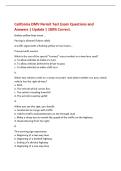 California DMV Permit Test Exam Questions and&NewLine;Answers &vert; Update &vert; 100&percnt; Correct&period;&NewLine;Broken yellow lines mean&period;&period;&period;&NewLine;Passing is allowed if done safely&NewLine;A traffic signal with a flashing yellow arrow means&period;&period;&period;&NewLine;Proceed with caution&NewLine;What is the use of the special 
