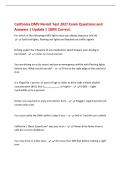 California DMV Permit Test 2027 Exam Questions and&NewLine;Answers &vert; Update &vert; 100&percnt; Correct&period;&NewLine;For which of the following traffic lights must you always stop your vehicle -&NewLine; Solid red lights&comma; flashing red lights and blacked out traffic signals&NewLine;Driving under the 