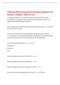 California DMV license&sol;permit test Exam Questions and&NewLine;Answers &vert; Update &vert; 100&percnt; Correct&period;&NewLine;It is against the law to use a cell phone or text when driving EXCEPT when&colon; -&NewLine; There is an emergency and you need to contact law enforcement&comma; fire&comma;&NewLine;health care or a