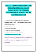 NUR 1211 Medical Surgical Final Exam &NewLine;Practice Questions and Answers  &NewLine;Comprehensive Exam  Detailed &NewLine;Rationales &vert; Latest 2026&sol;27 QS & Ans &NewLine;Instant Pdf Download
