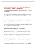 California DMV Driver's Permit Test Exam Questions&NewLine;and Answers &vert; Update &vert; 100&percnt; Correct&period;&NewLine;You may drive off of the paved roadway to pass another vehicle - Under no&NewLine;circumstances&NewLine;You are approaching a railroad crossing with no warning devices and 
