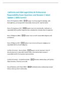California and ABA Legal Ethics & Professional&NewLine;Responsibility Exam Questions and Answers &vert; latest&NewLine;Update &vert; 100&percnt; Correct&period;&NewLine;Duty of Competence &lpar;ABA&rpar; -Lawyer must have legal knowledge&comma; skill&comma;&NewLine;thoroughness&comma; and preparation reasonably necessary for represen