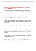 CA DMV permit test Exam Questions and Answers &vert;&NewLine;Update &vert; 100&percnt; Correct&period;&NewLine;It is illegal for a person 21 years of age or older to drive with a blood alcohol&NewLine;concentration &lpar;BAC&rpar; that is &lowbar;&lowbar;&lowbar;&lowbar;&lowbar;&lowbar; or higher&period; - 0&period;08&percnt;-- Eight hundredths of&NewLine;one percent&NewLine;You are d