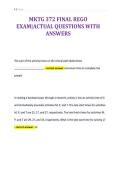 MKTG 372 FINAL REGO&NewLine;EXAM&vert;ACTUAL QUESTIONS WITH&NewLine;ANSWERS
