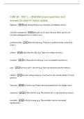 CAM 20 - TEST 1 &ndash; READING Exam questions and&NewLine;answers Graded A&plus; latest update&NewLine;flightless -&lpar;adj&rpar; kh&ocirc;ng thể bay &lpar;e&period;g&period; Ostriches are flightless birds&period;&rpar;&NewLine;critically endangered -&lpar;phrase&rpar; cực kỳ nguy cấp &lpar;e&period;g&period; Many species are&NewLine;critically endangered due to hab