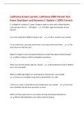 California drivers permit&comma; California DMV Permit Test&NewLine;Exam Questions and Answers &vert; Update &vert; 100&percnt; Correct&period;&NewLine;IT is illegal for a person 21 years of age or older to drive with a blood alcohol&NewLine;concentration that is &lowbar;&lowbar; OR higher&period; - 0&period;08&percnt;- eight hundredths of