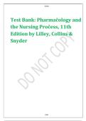 Pharmacology and the Nursing Process 11th Edition Lilley Collins Snyder Study Guide Nursing Pharmacology Review