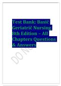 Basic Geriatric Nursing 8th Edition Study Guide All Chapters Review Practice Questions Exam Preparation