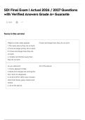 SDI Final Exam &vert; Actual 2026 &sol; 2027 Questions with Verified Answers Grade A&plus; Guarante