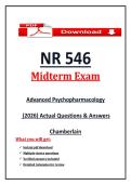 NR 546 Midterm Exam &ndash; Advanced Psychopharmacology &ndash; &lpar;2026&rpar; Actual Questions & Answers &lpar;Chamberlain&rpar; 100&percnt; Guarantee Pass&NewLine;