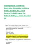 Compilation Bundle for Washington Real Estate Broker Examinations &lpar;State & National Portions&rpar; Practice Questions And Correct Answers &lpar;Verified Answers&rpar; Plus Rationale 2026 Q&A&vert; Instant Download Pdf