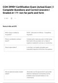 CON 3990V Certification Exam &lpar;Actual Exam &rpar; &vert; Complete Questions and Correct Answers &vert; Graded A&plus; &vert; V- non far parts and form