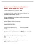 Continuing Nursing Education Exam Questions and&NewLine;Answers &vert; latest Update &vert; 100&percnt; Correct&period;&NewLine;Challenges facing continuing nursing education -&NewLine;What organization has been tasked with requiring continuing education and&NewLine;ensuring appropriate curriculum&quest; -BON&NewLine;W