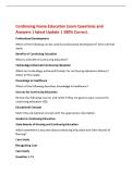 Continuing Nurse Educaiton Exam Questions and&NewLine;Answers &vert; latest Update &vert; 100&percnt; Correct&period;&NewLine;Professional Development&NewLine;Which of the following can be used for professional development&quest; Select all that&NewLine;apply&period;&NewLine;Benefits of Continuing Education&NewLine;What is a benefit