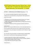 NUR209 Medical Surgical Nursing II Review Exam 1 Actual Exam 2026&sol;2027 &vert; Complete Exam-Style Questions with Detailed Rationales &vert; Pass Guaranteed &ndash; A&plus; Graded