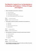 Test Bank for Ancient Lives&colon; An Introduction to Archaeology and Prehistory 7th Edition by Brian Fagan&comma; Chapter 1-17 &vert; All Chapters