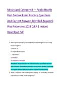 Mississippi Category 8 &mdash; Public Health &NewLine;Pest Control Exam Practice Questions &NewLine;And Correct Answers &lpar;Verified Answers&rpar; &NewLine;Plus Rationales 2026 Q&A &vert; Instant &NewLine;Download Pdf 
