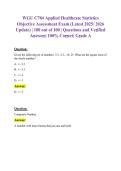 WGU C784 Applied Healthcare Statistics OA &vert; Complete Questions & Answers
