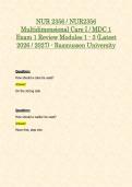 NUR 2356 &sol; NUR2356 Multidimensional Care I &sol; MDC 1 Exam 1 Review Modules 1 - 3 &lpar;Latest 2026 &sol; 2027&rpar; - Rasmussen University 