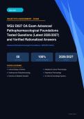 WGU D027 Advanced Pathopharmacological Foundations Bundle Actual Exam 2026&sol;2027 &ndash; Detailed Rationales &vert; Pass Guaranteed &ndash; 100&percnt; Verified &ndash; A&plus; Graded