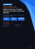 CHEM 219 Principles of Organic Chemistry Final Exam Actual Exam 2026&sol;2027 &ndash; Complete Exam-Style Questions & Answers &vert; 100&percnt; Certified Verified &ndash; Pass Guaranteed &ndash; A&plus; Graded