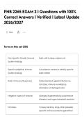 PNB 2265 EXAM 2 &vert; Questions with 100&percnt;&NewLine;Correct Answers &vert; Verified &vert; Latest Update&NewLine;2026&sol;2027