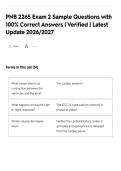PNB 2265 Exam 2 Sample Questions with&NewLine;100&percnt; Correct Answers &vert; Verified &vert; Latest&NewLine;Update 2026&sol;2027
