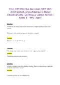 WGU D389 Learning Strategies in Higher Education OA &vert; Complete Questions & Verified Answers
