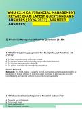 WGU C214 Financial Management OA Retake &vert; Questions & Verified Answers