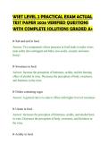 WSET LEVEL 2 PRACTICAL EXAM ACTUAL&NewLine;TEST PAPER 2026 VERIFIED QUESTIONS&NewLine;WITH COMPLETE SOLUTIONS GRADED A&plus;