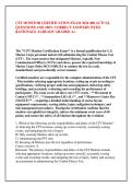 CFT MONITOR CERTIFICATION EXAM 2026 400 ACTUAL &NewLine;QUESTIONS AND 100&percnt; CORRECT ANSWERS WITH &NewLine;RATIONALE ALREADY GRADED A&plus; 