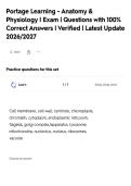 Portage Learning - Anatomy &&NewLine;Physiology I Exam &vert; Questions with 100&percnt;&NewLine;Correct Answers &vert; Verified &vert; Latest Update&NewLine;2026&sol;2027
