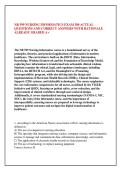 NR 599 NURSING INFORMATICS EXAM 380 ACTUAL &NewLine;QUESTIONS AND CORRECT ANSWERS WITH RATIONALE &NewLine;ALREADY GRADED A&plus;