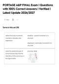 PORTAGE A&P FINAL Exam &vert; Questions&NewLine;with 100&percnt; Correct Answers &vert; Verified &vert;&NewLine;Latest Update 2026&sol;2027