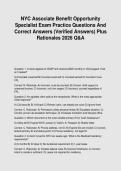 NYC Associate Benefit Opportunity&NewLine;Specialist Exam Practice Questions And&NewLine;Correct Answers &lpar;Verified Answers&rpar; Plus&NewLine;Rationales 2026 Q&A&NewLine;