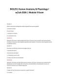 BIOL251 Human Anatomy & Physiology I&NewLine;w&sol;Lab 2026 &vert; Module 9 Exam