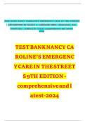 FULL TEST BANK FOR NANCY CAROLINE'S EMERGENCY CARE IN THE STREETS ESSENTIALS PACKAGE 9TH EDITION BY AMERICAN ACADEMY OF ORTHOPAEDIC SURGEONS &lpar;AAOS&rpar; ALL CHAPTERS COVERED 1-53&vert;&vert; 100&percnt; VERIFIED QUESTIONS & ANSWERS&vert;&vert; LATEST UPDATE GUARANTEED PASS A&plus;&NewLine;