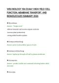 WSU BIOLOGY 106 EXAM 1 HIGH-YIELD CELL&NewLine;FUNCTION&comma; MEMBRANE TRANSPORT&comma; AND&NewLine;BIOMOLECULES SUMMARY 2026