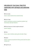 WSU BIOLOGY 106 EXAM 1 PRACTICE&NewLine;QUESTIONS WITH DETAILED EXPLANATIONS&NewLine;2026&NewLine;