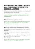 WSU BIOLOGY 106 EXAM 2 REVIEW&NewLine;2026 VERIFIED QUESTIONS WITH&NewLine;CORRECT ANSWERS&NewLine;