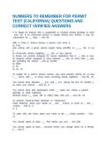 NUMBERS TO REMEMBER FOR PERMIT TEST &lpar;CALIFORNIA&rpar; QUESTIONS AND CORRECT VERIFIED ANSWERS