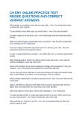 &NewLine;CA DMV ONLINE PRACTICE TEST MISSED QUESTIONS AND CORRECT VERIFIED ANSWERS