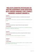 WGU D570 COGNITIVE PSYCHOLOGY OA AND PRE ASSESSMENT EXAM QUESTIONS WITH VERIFIED ANSWERS