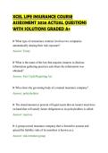 XCEL LIFE INSURANCE COURSE&NewLine;ASSESSMENT 2026 ACTUAL QUESTIONS&NewLine;WITH SOLUTIONS GRADED A&plus;