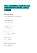YOGA RENEW FINAL PAPER PRACTICE&NewLine;QUESTIONS WITH VERIFIED ANSWERS&NewLine;PACKAGE&NewLine;
