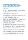 CALIFORNIA DMV PERMIT TEST QUESTIONS &lpar;EVERY SINGLE ONE OF THEM&rpar; AND CORRECT VERIFIED ANSWERS